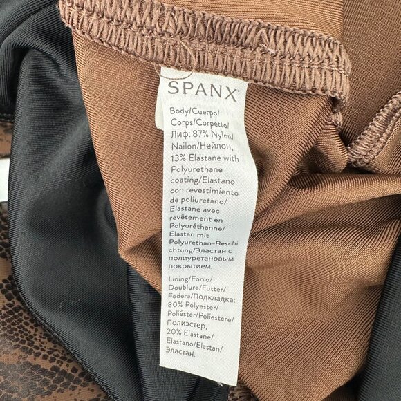 Spanx Womens Brown Snake Print High-Waisted Leggings With Shaping Fit Size M - Picture 7 of 9